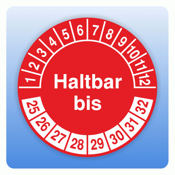 Prüfplakette Haltbar bis