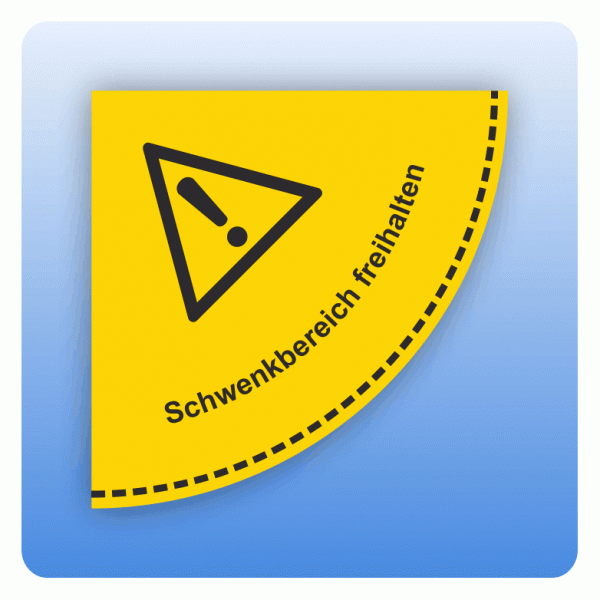 Bodenaufkleber Schwenkbereich freihalten für Schwenkbereich Tür