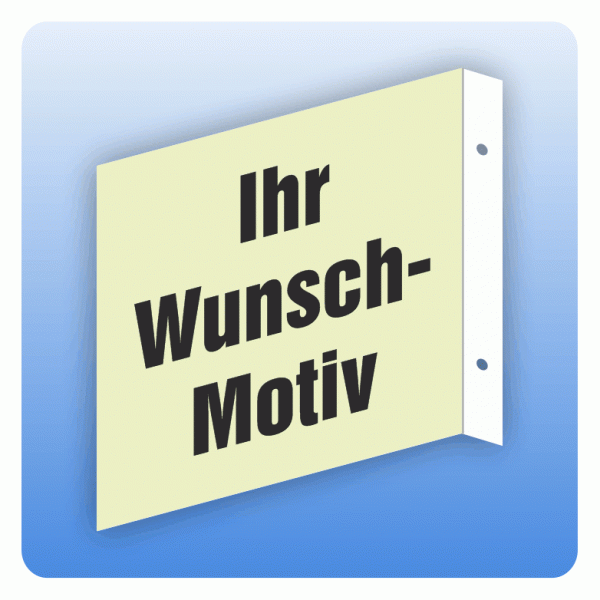 Fahnenschild lang nachleuchtend mit individuellem Aufdruck