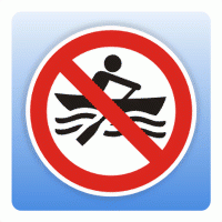 Verbotsschild P055 Muskelbetriebene Boote verboten
