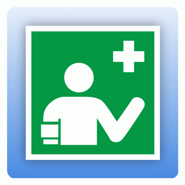 Aufkleber Rettungszeichen E064 Ersthelfer ISO 7010