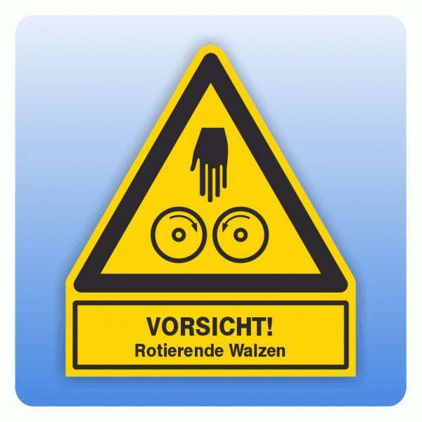 Kombi Warnsymbol Vorsicht Rotierende Walzen