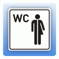 Aufkleber Symbolschild mit Piktogramm WC Unisex