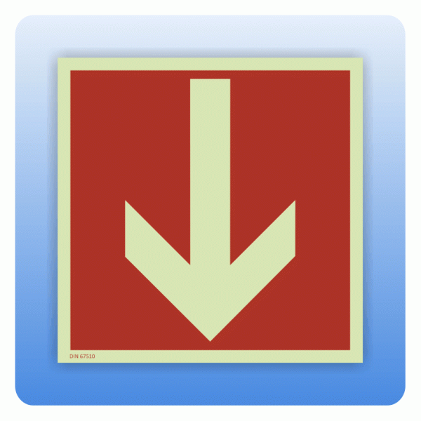 Brandschutzzeichen Pfeil nach unten
