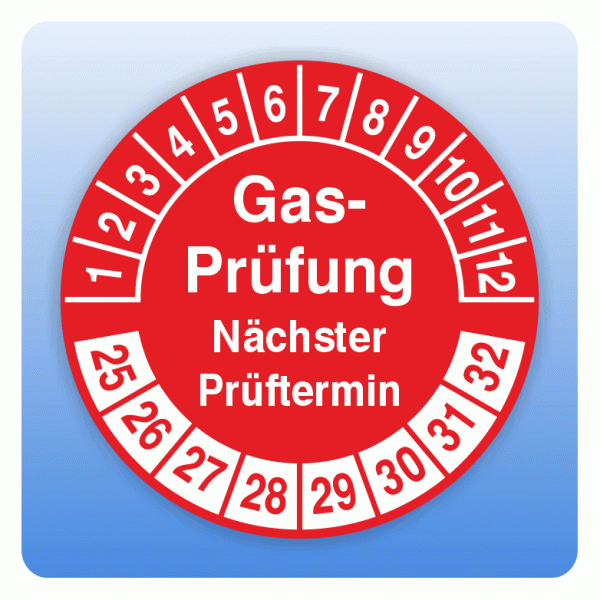 Prüfplakette Gasprüfung