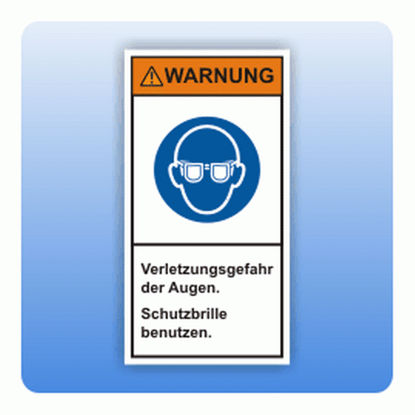 Sicherheitszeichen Verletzungsgefahr Augen, hoch (ISO 3864-2) Aufkleber