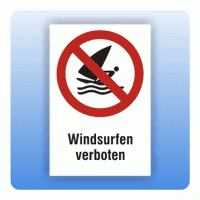 Kombi Verbotsschild Windsurfen verboten P054