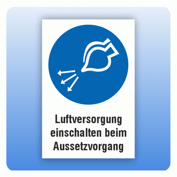 Kombi Gebotsschild M044 Luftversorgung einschalten beim Aussetzvorgang