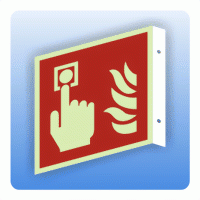 Fahnenschild Internationales Brandschutzzeichen F005 Brandmelder ISO 7010