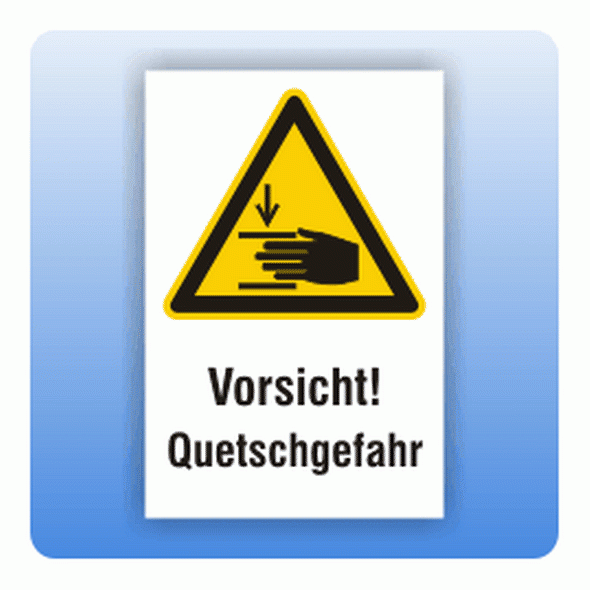 Kombi Warnschild Vorsicht Quetschgefahr