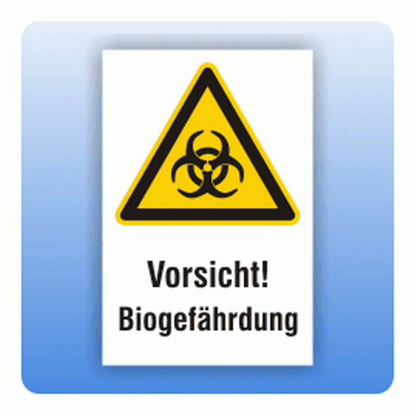 Kombi Warnschild Vorsicht Biogefährdung W009