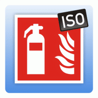 Aufkleber Internationales Brandschutzzeichen Feuerlöscher / Feuerlöschgerät