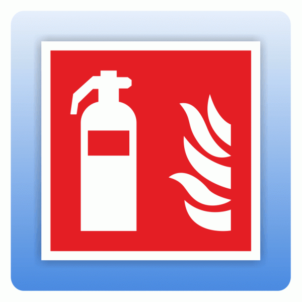 Aufkleber Internationales Brandschutzzeichen Feuerlöscher / Feuerlöschgerät