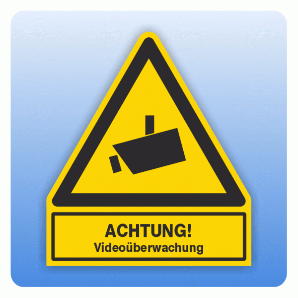 Kombi Warnsymbol Achtung Videoüberwachung