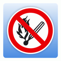 Bodenaufkleber Verbotsschild Feuer, offenes Licht, rauchen verboten