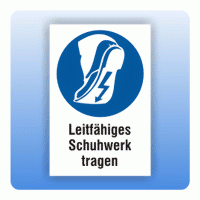 Kombi Gebotsschild Leitfähiges Schuhwerk tragen M032