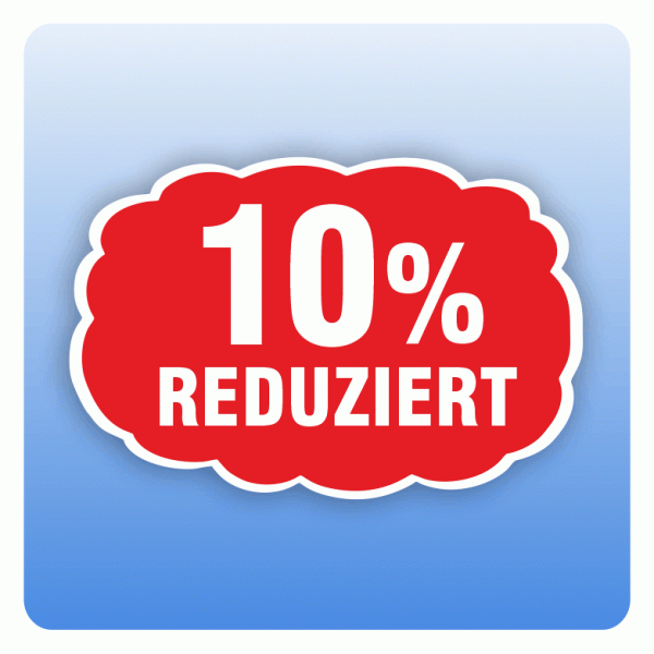 Rabattaufkleber 10 Prozent reduziert für Schaufenster