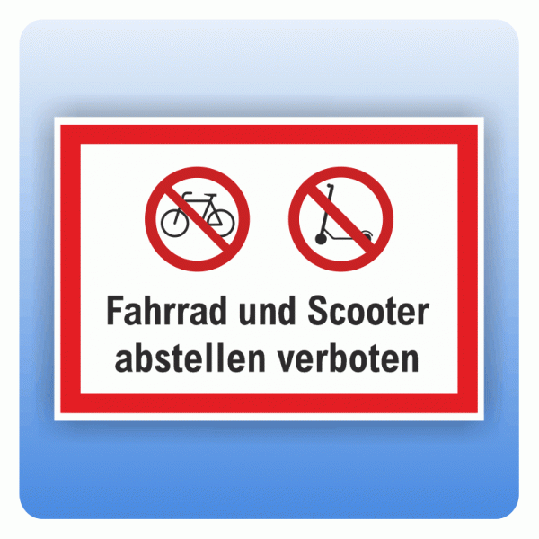 Fahrrad und Scooter abstellen verboten