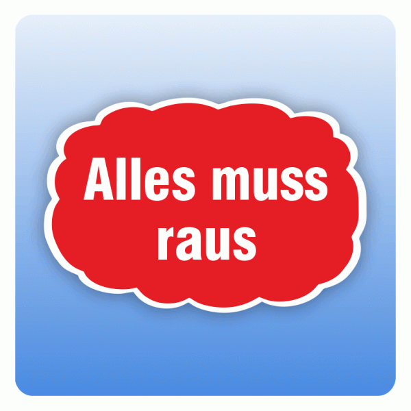 Rabattaufkleber Alles muss raus für Schaufenster
