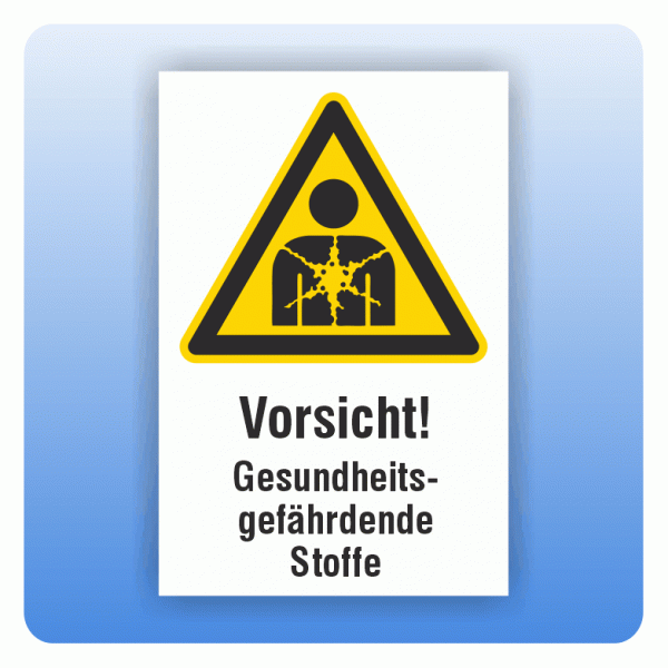 Kombi Warnschild Vorsicht Gesundheitsgefährdende Stoffe W071