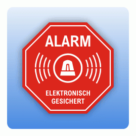 Aufkleber Alarm elektronisch gesichert