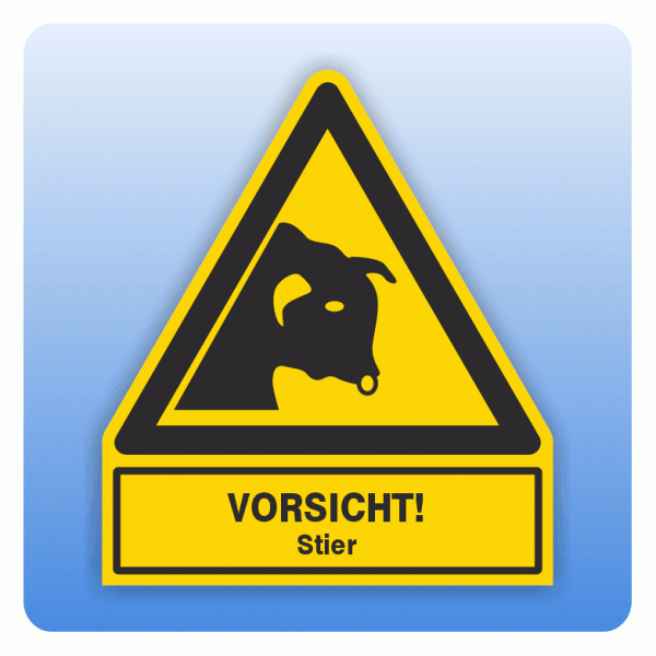Kombi Warnsymbol Vorsicht Stier W034