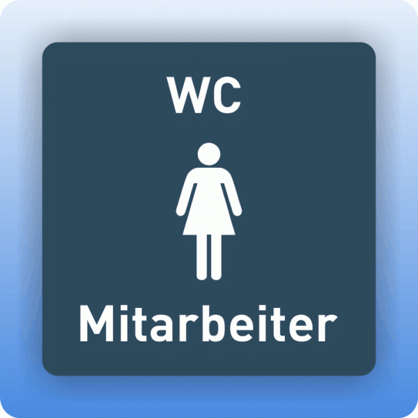 Aufkleber Symbolschild WC Mitarbeiter Damen dezent