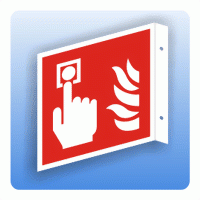 Fahnenschild Internationales Brandschutzzeichen Brandmelder