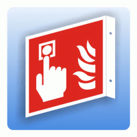 Fahnenschild Internationales Brandschutzzeichen F005 Brandmelder ISO 7010