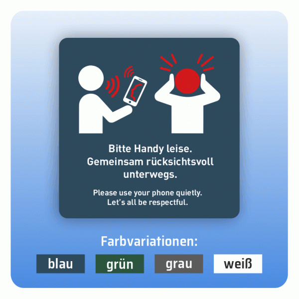Aufkleber Bus und Bahn - Bitte Handy leise