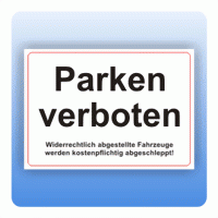 Aufkleber Parkverbotsschild Parken verboten