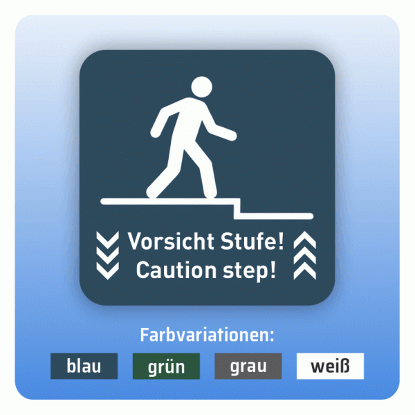 Aufkleber Bus und Bahn - Vorsicht Stufe nach unten