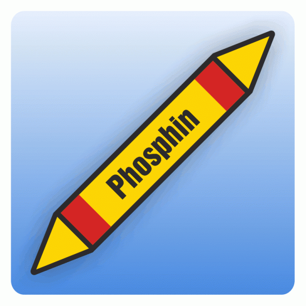 Rohrleitungskennzeichnung Phosphin nach DIN 2403