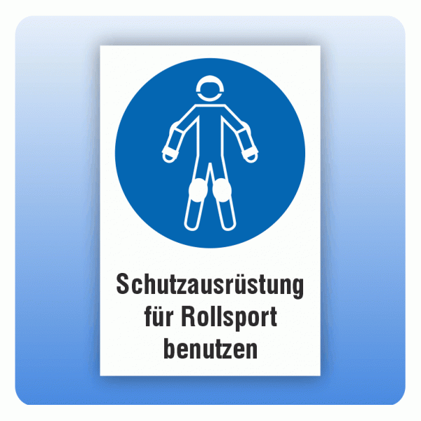 Kombi Gebotsschild M049 Schutzausrüstung für Rollsport benutzen