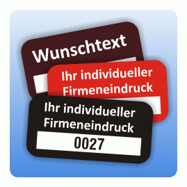 Inventaretikett / Inventuraufkleber mit Firmenschriftzug oder Logo 20x40 mm