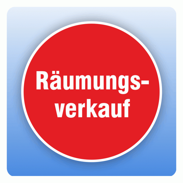 Rabattaufkleber Räumungsverkauf für Schaufenster