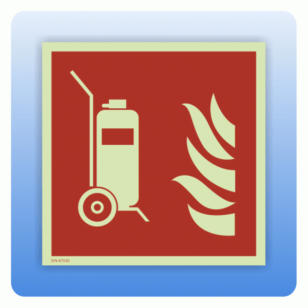 Internationales Brandschutzzeichen F009 Fahrbarer Feuerlöscher ISO 7010