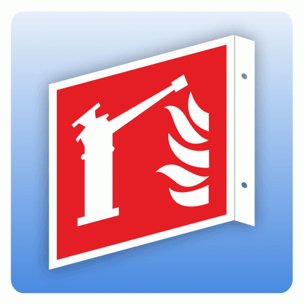 Fahnenschild Internationales Brandschutzzeichen F015 Feuerlöschmonitor ISO 7010