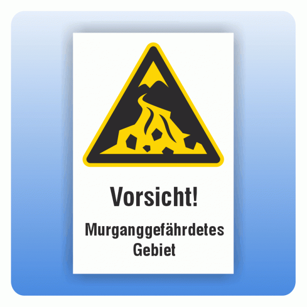 Kombi Warnschild Vorsicht Murganggefährdetes Gebiet W076