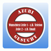 Aufkleber Azubi gesucht rund rot