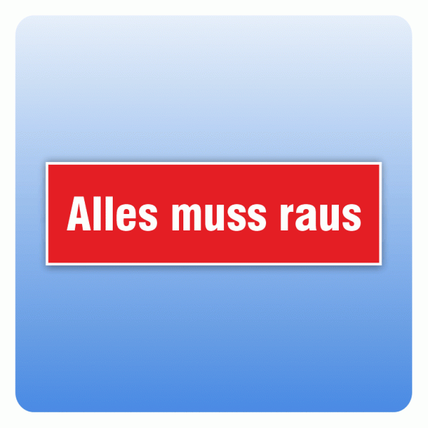 Rabattaufkleber Alles muss raus für Schaufenster