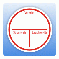 Stromkreisbezeichnung Leuchtennummer vorgedruckt blanko (3 Felder)