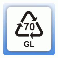 Recycling Code 70 GL (Farbloses Glas) Aufkleber