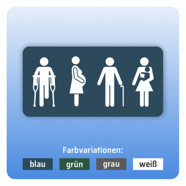Aufkleber Bus und Bahn - Schwangere, Mütter mit Kind und Gehbehinderte