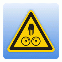 Warnzeichen Warnung vor rotierenden Walzen Warnzeichen Warnung vor rotierenden Walzen