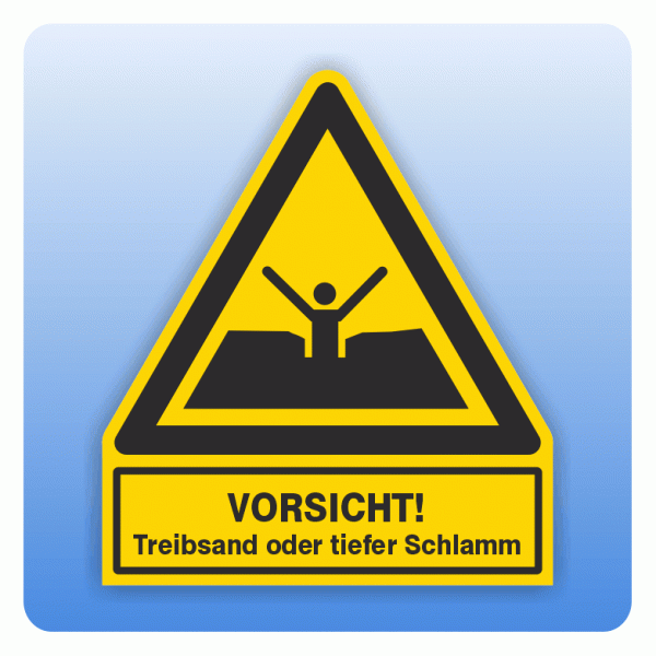 Kombi Warnsymbol Vorsicht Treibsand oder tiefer Schlamm W061