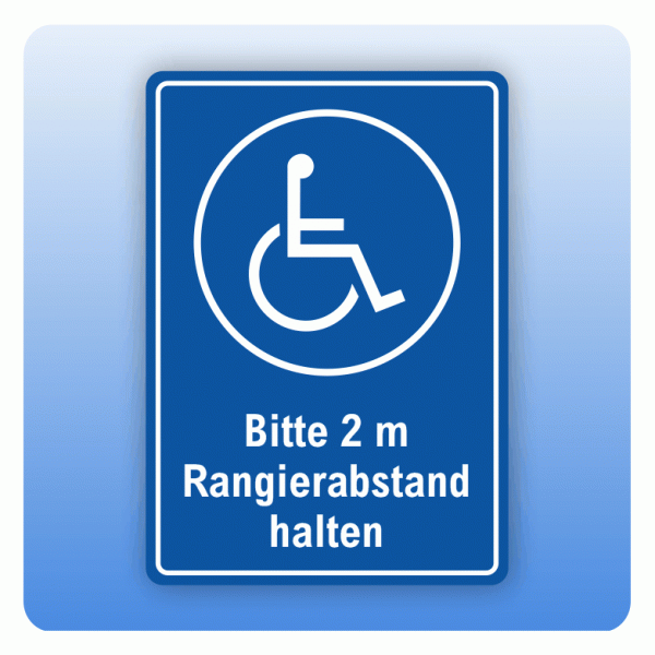 Aufkleber Bitte 2 m Rangierabstand halten