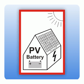 Aufkleber PV-Anlage Ersatzstrom und Schwarzstartfähigkeit