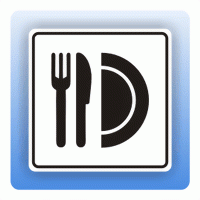 Aufkleber Symbolschild mit Piktogramm Essen und Trinken