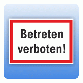 Aufkleber Betreten verboten